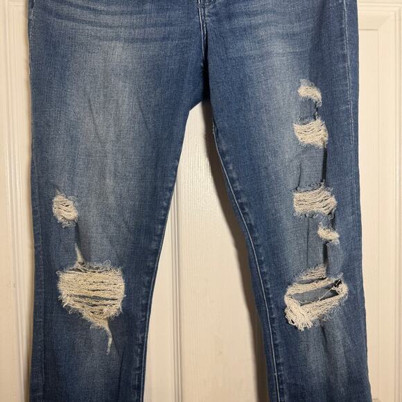 Abercrombie & Fitch Harper Low Rise Ankle Distressed Jeans Frayed Hem Size 27 - Picture 4 of 14